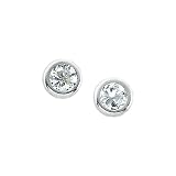 14K White Gold 3 MM Cubic Zirconia Children's Earring Studs