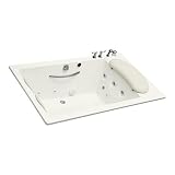 Kohler K-1360-H2-0 RiverBath quadrangle whirlpool with integral fill and chromatherapy, White