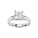 14K White Gold 1/2 ct. ''Created Moissanite" Solitaire Ring