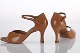 Article 6 - Ladies' Latin Sandal with a 2.5 Inch Square Heel in Tan Leather
