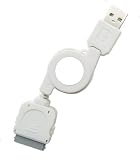 USB Retractable Cable Lead - Works with Apple, iPhone. I Phone. 3G, 3GS, iTouch. IPod, i Pod, iPod Mini, iPod Video, iPod Shuffle, Dock Connector, iPod Clickwheel, iPod Colour, i Touch, Classic, IPod Nana (2nd/3rd Generation)