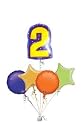 Number 2 Bunch of 5 Age Balloon Gift