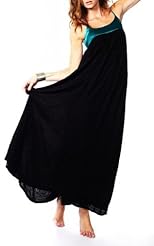 Crepe/Polyester Two-Toned Maxi Dress 