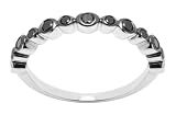 10k White Gold and Black Rhodium Black Diamond Band
