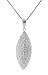 Sterling Silver 925 Almond Shaped Textured Pendant Necklace with Chain