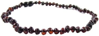 Genuine Baltic Amber Baby Teething Necklace, Anti-Inflammatory, Reduce Drooling &amp; Teething Pain Relief - Chestnut, 10in