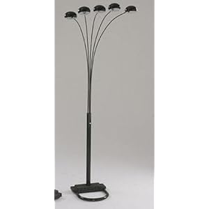 Black 5-cap Floor Lamp