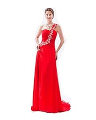 A-line Ruched Applique Beaded Lace Draped Chiffon One Shoulder Natural   Waistline Floor Length Prom Dress 