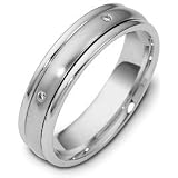 Unique Designer White 14 Karat Gold SPINNING Diamond Wedding Band Ring
