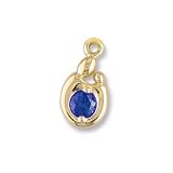 Mother and Child Genuine Sapphire Charm
