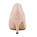 Zbeibei Women's Round-Toe Slender Leather Mid Heels Work Court Pumps