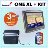 TomTom ONE XL Portable Extra-wide Screen GPS Navigation System + Accessory Kit w/ 3 Year Extended Warranty