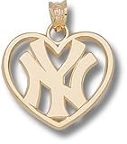 New York Yankees Ny Heart Charm/Pendant -14K/10K, Stainless Steel or Gold Plated