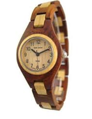 Tense Wood Watch - Solid Sandalwood Maple Round Bracelet Watch Hypo-Allergenic Ladies L7509SM