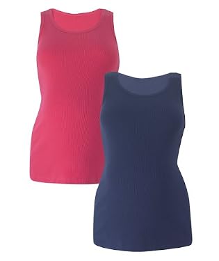 Maternity Vests - 2pk Navy/Pink