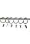 Curtain Rings With Clips (set Of 7) Black Curtain Rod Rings