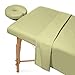 Saloniture 3-Piece Microfiber Massage Table Sheet Set - Premium Facial Bed Cover - Includes Flat and Fitted Sheets with Face Cradle Cover - Sage Green
