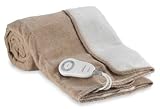 Sunbeam Slumber Rest Mushroom/Seashell Reversible Electric Heated Warming Throw Blanket Auto-Off