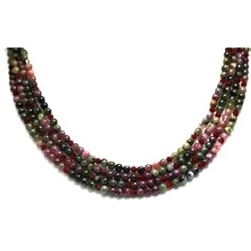 Tourmaline Necklaces 4 Strands Multi-Color with Red Quartz Beads Beaded... by