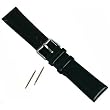 Oilskin Chrono Watch Band Black Geniune Leather 22mm