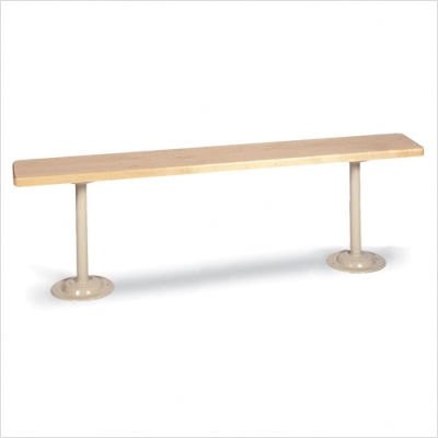Hardwood Locker Room Bench with Standard Steel Pedestals Bench Length: 5 Feet, Pedestal Finish: Putty
