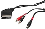 SCART CABLE Scart Plug to SVHS Plug & 2 fono phono Audio Video AVs 1.5m 5meter TV LCD DVD VCR PLASMA --Scart 28