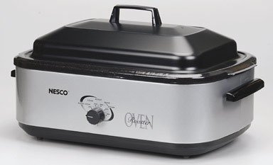 Nesco 18-Quart Roaster Oven with Porcelain Cookwell, Millennium Silver