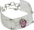 Sterling Silver Link Bracelet with Gemstones (brclt139)