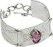 Antique Jewelry Link Bracelet Sterling Silver and Gemstones Indian-Style (brclt139)