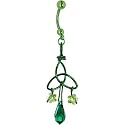 Handcrafted Genuine Swarovski&reg; Emerald Celtic Knot Titanium Belly Ring