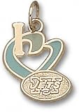 New York Jets Solid 14K Gold ''I Heart'' Logo 1/2'' Enamel Pendant