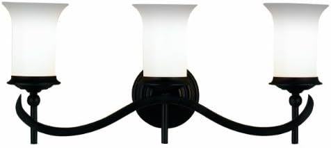 Eurofase 15815-039 Foxboro 3-Light Bathbar, Oil Rubbed Bronze/White