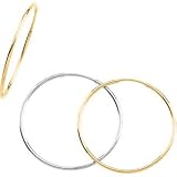 14K White Gold Round Endless Hoop Earring