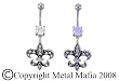 FLEUR DE LIS NAVEL RING CLEAR