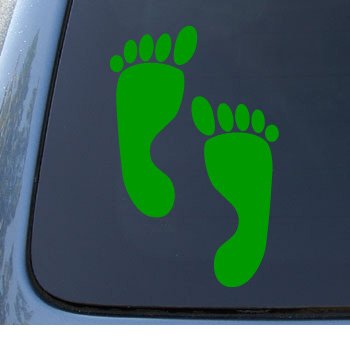 bare feet car truck notebook vinyl decal sticker 1002 vinyl color green more detail click!