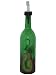 ArtisanStreet's Green Glass Olive Oil Bottle. Hand Painted with Fruit Design of Pear, Apple and Grapes. Features Open & Close Spout. Made to Order, Signed by Artisan.