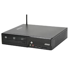 MSI DE500-014X Wind Box PC - Black (Intel Atom D510 1.66GHz, RAM 2GB, HDD 500GB, DVD-RW, Wireless, No Operating System)