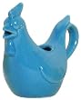 Stoneware Pottery Marine Blue Chicken Creamer 4.5" x 3", 6oz Set of 2