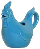 Stoneware Pottery Marine Blue Chicken Creamer 4.5" x 3", 6oz Set of 2