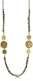 Tat2 Designs "Antiquities" Brass Bead and Leather Triple Coin Necklace
