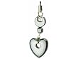 SILVER METAL HEART DESIGN CELL PHONE CHARM - RETAIL PACKAGING