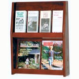 Solid Wood Literature Rack - Dark Mahogany - 8 - (Dark Mahogany)