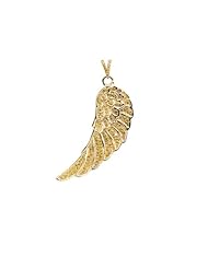 0.45 Carat Diamond Angel wing Pendant in 10k solid Yellow gold