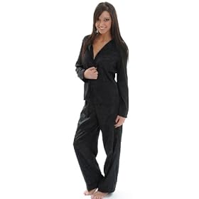 Buy Black Jacquard Pajama Set Ladies 2 Piece Top Matching Pants PJS by Cinema Etoile