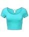 J.TOMSON Women's Short Sleeve Scoop Neck Crop Top
