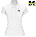 NCAA Michigan Wolverines Ladies White Remarkable Short Sleeve Polo