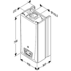 Chaudière murale THEMA C25E nue BP ECS instantanée 6.5l sortie cheminée 25kw DM73LL00
