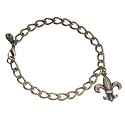 Antiqued Bronze Fleur De Lis Charm Bracelet