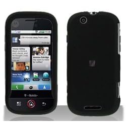 Motorola CLIQ MB200 Black Rubber Feel Hard Case Cover w/Belt Clip