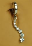 TUMMYTOYS BELLY NAVEL RING WHITE GOLD 7 JOURNEY DIAMOND